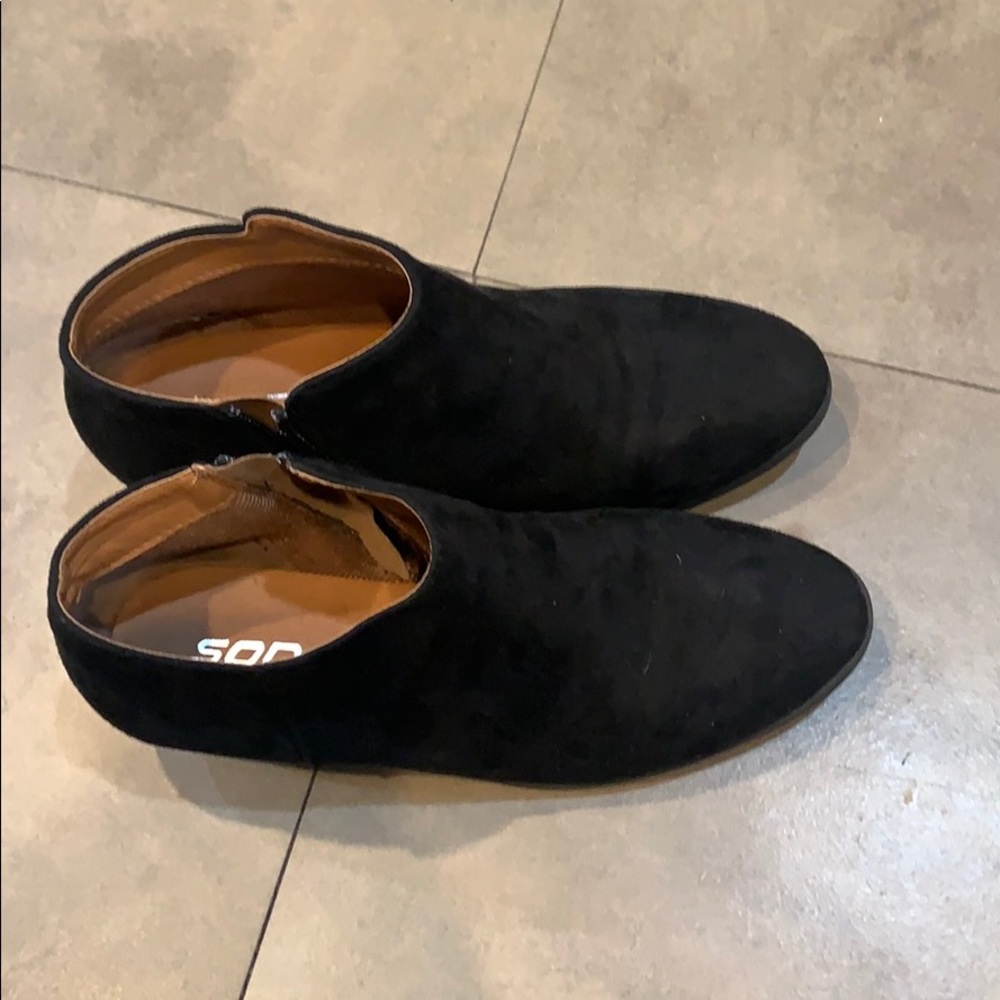 Soda booties with a low heel